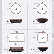 VBARV Bagno Domestico sopra Il lavabo - Bagno in Vetro temperato sopra Il lavabo Lavabo Hotel con lavabo Arte Creativa con Rubinetto a Cascata e Accessori