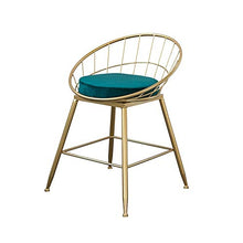 Tavolo tè Sedia tavolo Nordic Gold Iron Sgabello trucco metall schienale Lusso PU cuoio Sgabello rotondo Sgabello Cambio adulti Panca scarpe Soggiorno Sala pranzo Poltrona Schienale Sedia tempo libero