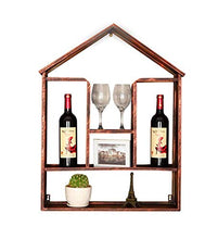 Scaffale per vino in ferro Scaffale per vino d'uva Scaffale per libreria Scaffale per ristorante Appeso a parete Retro industriale Wind Bar Decorazione Armadio per vino 55 * 13 * 79cm Scaffale di sto