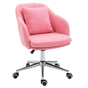 zvcv Sedia per Computer da casa Sedia da scrivania Piccola, Sedia da Ufficio ergonomica Regolabile in Altezza, Girevole a 360 Gradi, Marrone