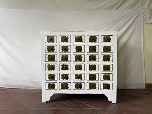 Armadio per farmacia, anticato, con 30 cassetti, larghezza 105 x altezza 100 cm