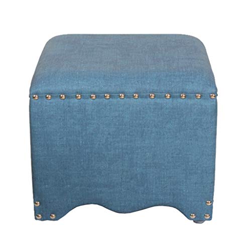 Mobili per la casa e Giardino Sgabello Imbottito in Stile Europeo per Sgabello/Trucco / Sgabello per Divano Quadrato per tavolino Soggiorno Blu Ottomani da Cucina