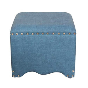 Mobili per la casa e Giardino Sgabello Imbottito in Stile Europeo per Sgabello/Trucco / Sgabello per Divano Quadrato per tavolino Soggiorno Blu Ottomani da Cucina
