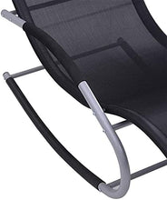 Nero Outdoor Indoor Rilassante Sedia a Dondolo Balcone Sedia per Il Tempo Libero Reclinabile Sedia Easy Sedia Beach Lounge Chair Patio Soggiorno Sedia a Dondolo con braccioli e pog