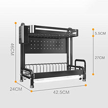 LYM &ripiano di stoccaggio Mensole da Cucina in Acciaio Inossidabile, Scolapiatti a Pavimento Scaffale for stoccaggio Domestico Scaffale -2 Strati Scaffale di Finitura