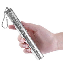 U-A Portapillole ， Portapillole Settimanale da Viaggio Portapillole da 7 Giorni Portapillole in Alluminio a 7 Scomparti Portapillole Portatile da Appendere Tubo per Pillole da Viaggio Organizer
