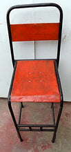 Marblechic - Sedia sgabello Vintage in ferro metallo anni 70 rossa cm 39x40x112 BAR originale disp rossa bianca nat