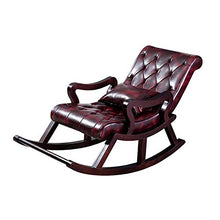 XinQing-Sedia a Dondolo Sedia a Dondolo in Pelle Nordic Wood Solid Legno Pigri Lazy Tempo Libero Divano Sedia reclinabile Giardino Giardino Sedia Sedia, Sedia anziana, Marrone Scuro