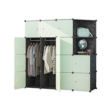 WCY Guardaroba Semplice Combinazione Pieghevole Assemblaggio Panno Armadio Economico Semplice Cabinet Tipo Moderno Plastica Plastica (Verde) Guardaroba Combinato (Dimensioni: 147x47x147cm) yqaae