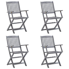 vidaXL Sedie da Giardino Pieghevoli 4pz con Cuscini in Massello Acacia