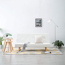 Tidyard Divano Letto Similpelle e Telaio in Legno 157 x 81 x 74,5 cm Bianco