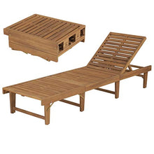 Tidyard Lettino Prendisole Pieghevole in Legno Massello di Acacia, Sedie a Sdraio da Giardino, Lettino da Esterno, Lettino Prendisole 200 x 61 x 30/86 cm