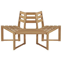 Kshzmoto Panca ad Albero Half-hexagona, Panca da Giardino Panca da Esterno semisagonale 63"in Legno massello di Acacia