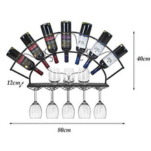 SBDLXY Portabottiglie da Parete per Cucina | 7 Mensola Portabottiglie Vino per Bar e Cucina | Ripiani in Metallo Ferro Bicchiere da Vino/Calice/calici, Nero/l Cantine Club