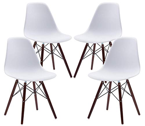 SWEETHOME Set di 4 sedie da pranzo tavolo tavolo in legno spray per soggiorno, ufficio, caffè (bianco)
