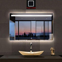 Specchio retroilluminato con Pulsanti a sfioramento, Specchio da Bagno Illuminato a LED, antiappannamento, Luce Bianca/Calda (Orizzontale) 700x900mm