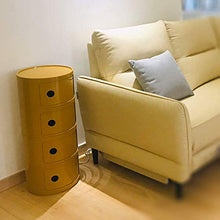 YLKCU Comodini Rotondo 4 Livelli Semplice casa Multi Strato Tavolino da caffè Camera da Letto Comodino Armadietto Laterale Balcone Espositore Armadietto Arredamento Moderno, Zenzero