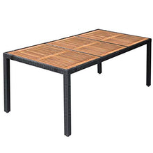 SKM Set da Pranzo da Giardino 9 pz in Polyrattan e Acacia Nero (86.5kg) Nero-8014