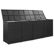 Oushome Copribidone Quadruplo Spazzatura Nero 305x78x120 cm Polyrattan