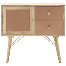 Tidyard Credenza Rustica in Legno Massello di Mango con Cassetti e Anta Credenz con Cassetti Mobiletto Soggiorno TV Consolle 80x35x75 cm