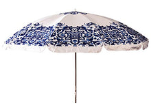 Si.trade s.r.l. Ombrellone Spiaggia Giardino Bianco Maioliche Kalat 50020 (Blu)