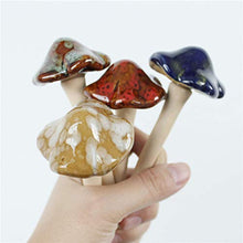 Happyyami 4 Pz/Set Colorful Mini Giardino Funghi in Ceramica Toadstools Ornamentali Fai da Te Giardino Funghi Tintinnio Ornamenti da Giardino per La Casa delle Bambole Invasatura Vaso di