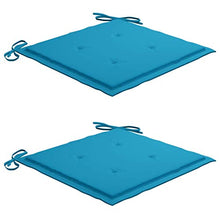 vidaXL Sedie da Giardino 2 pz con Cuscini Blu in Massello di Teak