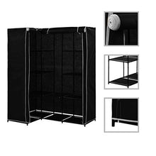 Festnight- Armadio Angolare, Guardaroba Portatile Nero 130x87x169 cm