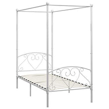 BIGTO - Struttura per letto a baldacchino, in metallo, per camera da letto, stile bianco, 120 x 200 cm