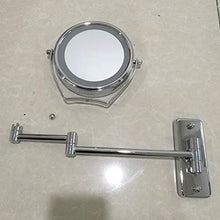 Specchio per il trucco Parete dello specchio LED dello specchio di bellezza ingrandimento 7x, pieghevole Vanity lampada a scomparsa girante 360 Funzione specchio da rasatura d'argento Specchio da at