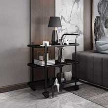 WY&WY Carrello da Bar Cucina Multifunzione rotolamento Carrello a 3 Piani Carrello di stoccaggio con Ruote e Maniglie per Cucina Trucco Bagno,Nero