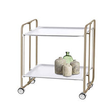 DON HIERRO - Carrello pieghevole da cucina BAUHAUS, 2 vassoi. Struttura verde sabbia