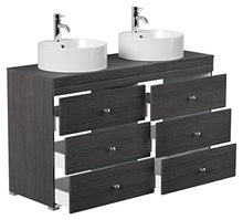 Mobile bagno a terra Memoria Classic antracite venato con lavabi appoggiati