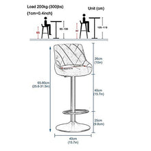 Sgabelli da Bar Sedia Sgabelli ad altezza regolabili Sgabelli set di 4, sedie a barre Contatore sgabello Grigio Velvet Seat in velluto Gamba in metallo oro con poggiapiedi Colazione bar sgabello da ba