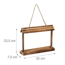 Relaxdays Mangiatoie per Uccelli, Casette in Legno Dispenser di Mangime da Esterno, Decorazione da Giardino, Marrone