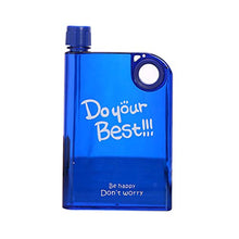 Fgyhty 380ml Piatto Bottiglia di Acqua A5 Memo Notebook plastica Trasparente della Prova della Perdita Sport Bottiglia Viaggi