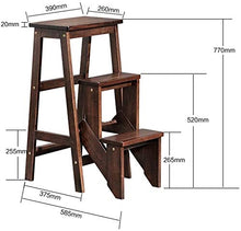 Mirui Sgabello Legno Folding Passo Sgabello Sgabello Scala Domestica scaletta Pieghevole di Legno di Gomma a Doppio Uso Multifunzionale Risparmiare Spazio, Peso 120kg Bearing