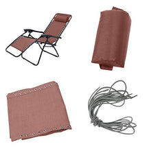 F Fityle Mesh Reclinabile 160x43cm + Cuscino Poggiatesta + Cavo di Ricambio 2m + 1.35m per Sedie Pieghevoli - Lacci Grigio