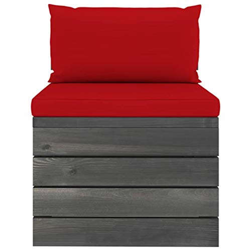 FAMIROSA Set Divani da Giardino su Pallet 7 pz con Cuscini Massello Pino-1977
