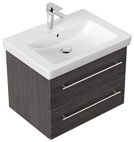 Mobile bagno con lavabo Villeroy & Boch Subway 2.0 65cm antracite venato