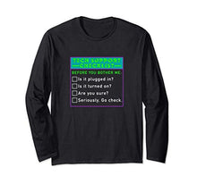 Funny Tech Support Checklist, Sysadmin Gift, HelpDesk Quotes Maglia a Manica