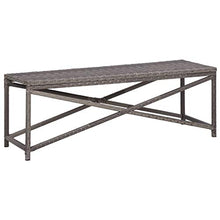 Tidyard Panchina da Giardino 120 cm in Polyrattan Grigio, Panchina da Giardino, Panchina da Esterno 120 x 40 x 43 cm