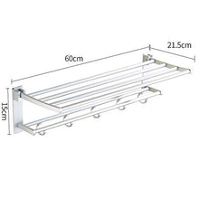 SWNN Bathroom Shelves Poggiapentaloni Gratuito Pieghevole attività Doppio Strato di Spazio Bagno in Alluminio Portasciugamani Bagno Mensola Ciondolo all'Ingrosso