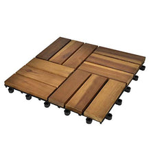 GOTOTOP Set di 30 piastrelle in legno di acacia per esterni, 30 x 30 x 2,4 cm, antiscivolo per terrazza, giardino, balcone