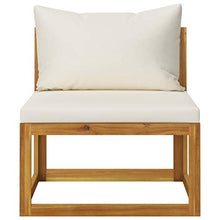 SKM Set Divani da Giardino 5 pz con Cuscini Crema in Legno Acacia (47kg)