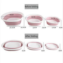 Fangfang Bacino di Acqua Creativo Pieghevole Lavabo Appendibile economia di Spazio Durevole Benna Portatile Ispessimento bagni a casa di Viaggio di Lavaggio (Color : Pink White S)