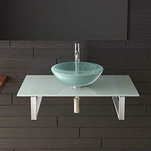 Alpenberger Ciotola in Vetro Satinato Ø 42 cm con Piano per lavabo Satinato, 90 cm e Supporto