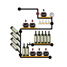 Scaffali per Vino squisiti Portabottiglie Loft Industriale Vento Decorazione da Parete Bar Appeso Scaffale in Legno in Ferro battuto Scaffale da Esposizione 90 * 130 cm Scaffale di stoccaggio