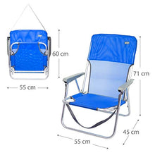 Aktive 62605 – Sedia da spiaggia pieghevole fissa in alluminio, 55 x 34 x 71 cm, con maniglia