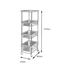 YIN YIN Carrello per Ripiani Scaffale, scaffale di plastica, Mobile da Cucina di Grande capacità Mobile da Ufficio Scaffale 2 Colori 48.5X33.5X112.5CM Carrello a rulli (Color : Pink)